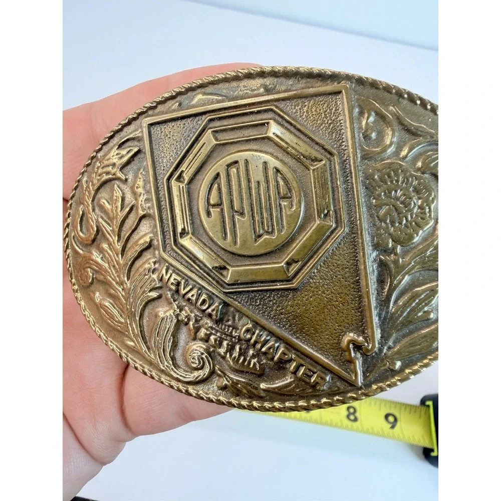 American Public Works Association APWA Nevada Chapter Bronze Belt Buckle